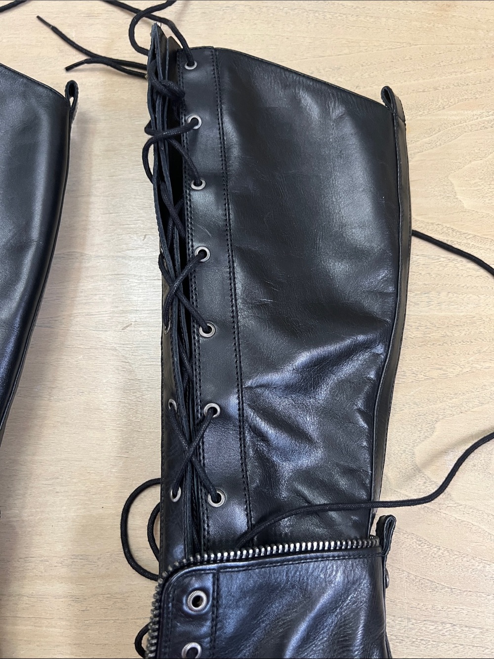 Alexander Wang Black Lace-Up Peep-Toe High Heel Boots - Picture 4 of 15